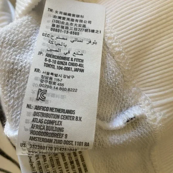 HOLLISTER California Women’s Crop Black White Striped Hooded Sweatshirt Sz S - Picture 6 of 7